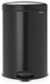 Κάδος με πεντάλ Brabantia NewIcon 649044, 20 l, Ομαλό κλείσιμο, Αντιολισθητική βάση, Μαύρο