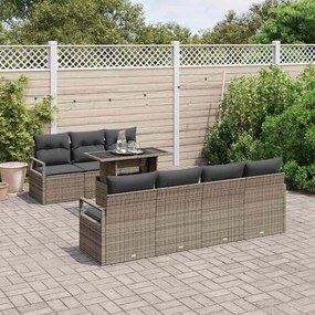 vidaXL Σετ Καναπέ Κήπου με μαξιλάρι 8 pcs Γκρι 100 x 55 x 73 εκ
