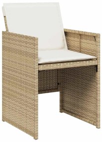 vidaXL Σέτ φαγητού για κήπο 5 pcs Μπεζ συνθετικό ρατάν