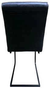 Καρέκλα Τραπεζαρίας ArteLibre ESTRELLA Γκρι/Μαύρο PU/Μέταλλο 43x56x95cm