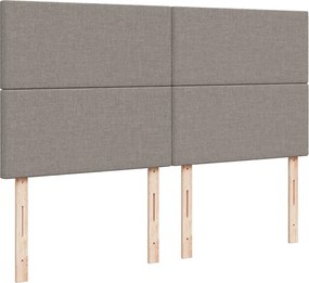 vidaXL Κρεβάτι Boxspring με Στρώμα Taupe 180x200 εκ. Υφασμάτινο