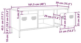 Έπιπλο Τηλεόρασης Ροζ 101,5x39x43,5 εκ. Ατσάλι Ψυχρής Έλασης - Ροζ