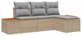 vidaXL Σετ Καναπέ Κήπου 4 pcs μπεζ και ανοιχτό γκρι 184 x 62 x 85 εκ.