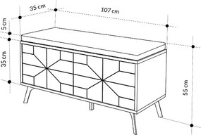 Παπουτσοθήκη Dune Megapap χρώμα sapphire oak 107x35x55εκ.