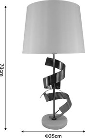 Επιτραπέζιο φωτιστικό Lighted Inart Ε27 χρυσό μέταλλο-λευκό ύφασμα Φ35x70εκ