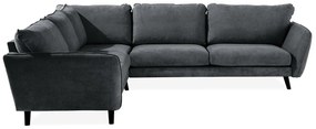 Γωνιακός Καναπές Seattle P101, Σκούρο γκρι, Μαύρο, 297x257x80cm, 140 kg, Πόδια: Ξύλο | Epipla1.gr