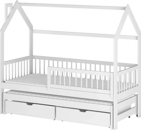 PAPI 80x200 white children's house bed Lano Furniture