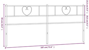 vidaXL Κεφαλάρι Λευκό 180 εκ. Μεταλλικό