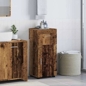 vidaXL Ντουλάπι Μπάνιου με πόρτα TULUM Παλαιό ξύλο 37 x 31.5 x 82 εκ