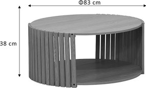Τραπέζι σαλονιού Heavenly pakoworld MDF φυσικό Φ83x38εκ