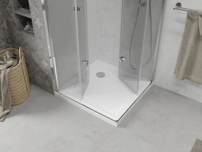 Mexen Lima Διπλή πτυσσόμενη καμπίνα ντους 90 x 90 cm, διάφανη, χρώμιο + επίπεδη