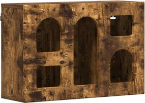 vidaXL Κρεμαστό ντουλάπι με ράφι Καπνιστό Δρύς 60 x 20 x 40 εκ