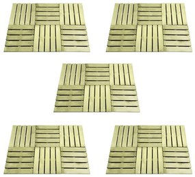 vidaXL Πλακάκια Deck 30 τεμ. Πράσινα 50 x 50 εκ. Ξύλινα