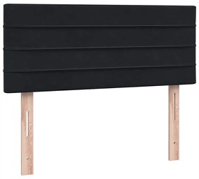 Box Spring Κρεβάτι με στρώμα Μαύρο 120x220 cm Βελούδινο - Μαύρο