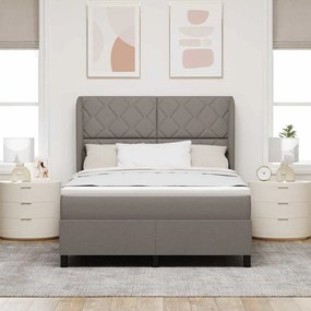 vidaXL Κρεβάτι με ελατήρια με στρώμα Taupe 140 x 200 cm ύφασμα