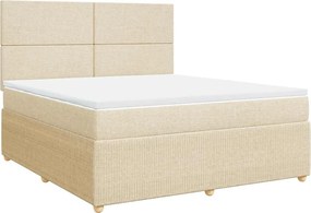 vidaXL Κρεβάτι Boxspring με Στρώμα Κρεμ 180x200 εκ. Υφασμάτινο
