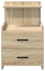 vidaXL Κομοδίνο με 2 Συρτάρια Χρώμα Sonoma Δρυς 40x36,5x62 εκ.