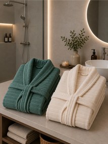 Stewehome Σετ διπλής βαμβακερής ρόμπας μεγάλου μεγέθους (L/XL)