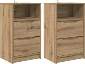 vidaXL Κομοδίνα 2 τμχ. Artisan Δρυς 40 x 30 x 67 cm Επεξεργασμένο Ξύλο