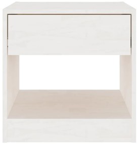 vidaXL Κομοδίνο Λευκό 40 x 31 x 40 εκ. από Μασίφ Ξύλο Πεύκου