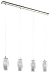 Φωτιστικό Οροφής Led Farsala 96344 Black-Clear Eglo Metal, Glass