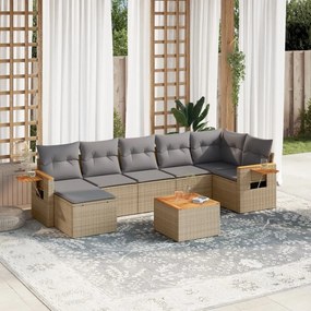 vidaXL Patio Sofa Set 8-θέσια Beige and Grey