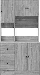 vidaXL Ντουλάπι Κουζίνας Γκρι sonoma 95x50x180 εκ. Επεξεργ. Ξύλο