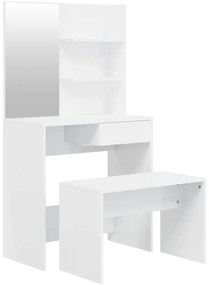 vidaXL Μπουντουάρ Σετ Γυαλιστερό Λευκό 74,5x40x141 εκ.
