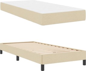 vidaXL Κρεβάτι με ελατήρια με στρώμα Κρεμ 90 x 190 cm ύφασμα