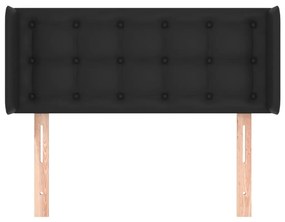 Κεφαλάρι με Πτερύγια Μαύρο 83x16x78/88 εκ. Συνθετικό Δέρμα - Μαύρο