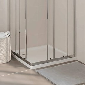 vidaXL Βάση Ντουζιέρας Τετράγωνη Λευκή 80 x 80 εκ. από ABS