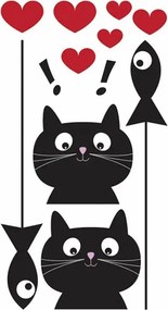 Αυτοκόλλητο Ψυγείου Ango Cat & Fish 59002