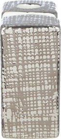 Κηροπήγιο 'Boston' Κεραμικό Ασημί/Λευκό 6x11.5x12.5cm