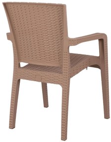 Καρέκλα Κήπου Cappuccino Rattan 58x55x87cm