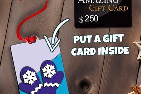 Σετ των 2 Intra απο ξύλο plywood 3mm-4mm πάχος - Χρήματα δωροκάρτας Χριστουγεννιάτικων Χειμερινών Γάντια Δίασταση 15x15 cm INTRAFABR-108580531