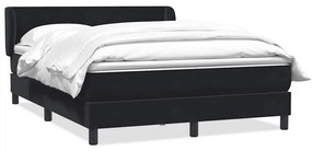 vidaXL Κρεβάτι Boxspring με Στρώμα Μαύρο 1140x210 εκ. Βελούδινο