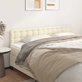 vidaXL Κεφαλάρια Κρεβατιού 2 τεμ. Κρεμ 100x5x78/88 εκ. Συνθετικό Δέρμα