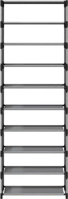 vidaXL Ράφι παπουτσιών 10επιπέδων γκρι 54x28x158 cm μη υφασμένο ύφασμα