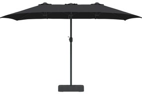 vidaXL Ομπρέλα Κήπου Μαύρο 385 x 209 x 244 εκατοστά ύφασμα