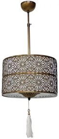 Κρεμαστό Φωτιστικό Οροφής 1xE27 Οργάντζα Damascus Heronia Lighting 14-0286 Μπρονζέ