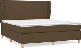 vidaXL Κρεβάτι Boxspring με Στρώμα Σκούρο Καφέ 160x200 εκ Υφασμάτινο