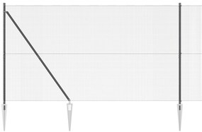 vidaXL Welded Wire Fence με 13 Σπαγγοφράκτες Γκρι 1.5x50 μ Ατσάλι