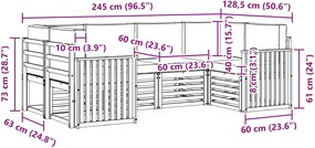 vidaXL Σειρά Καναπέ Εξωτερικού 6 pcs Λευκό και Κρεμ