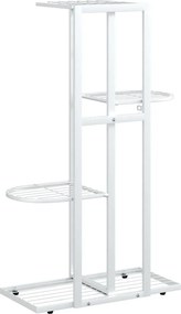 vidaXL Ανθοστήλη 4 Επιπέδων Λευκή 43 x 22 x 76 εκ. Μεταλλική