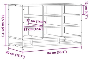 Πάγκος παπουτσιών Sonoma Oak 84x40x53,5 cm - Καφέ