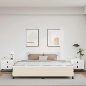 vidaXL Κρεβάτι Άλλο Κρεμ 200 x 200 cm Τεχνητό δέρμα