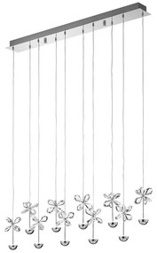 Φωτιστικό Οροφής - Ράγα 93663 Pianopoli Led L-870 Κρύσταλλο Chrome Eglo Steel,Crystal