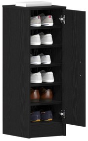 vidaXL Μαύρη Ντουλάπα Για Παπούτσια από Δρυς 32x35x92 εκ, Με Επεξεργασμένο Ξύλο