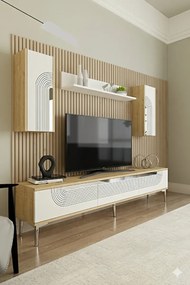Stewehome Σετ μοντέρνας σύνθεσης τηλεόρασης με ράφι 180x30x41 cm