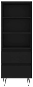 Ντουλάπι Μαύρο 40 x 36 x 110 εκ. από Επεξεργασμένο Ξύλο - Μαύρο